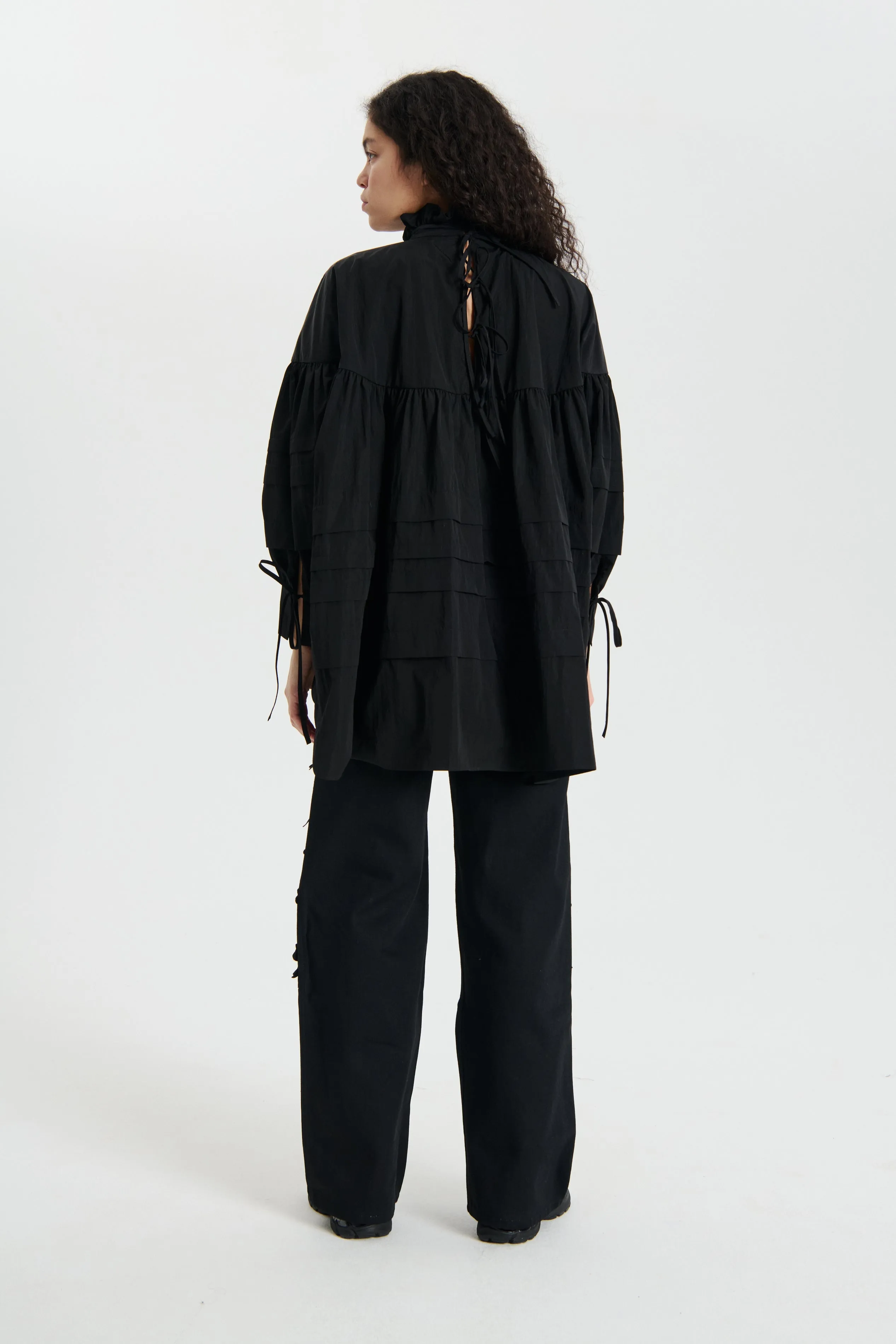 ALBERTE | SHIRT RECYCLED TAFFETA BLACK