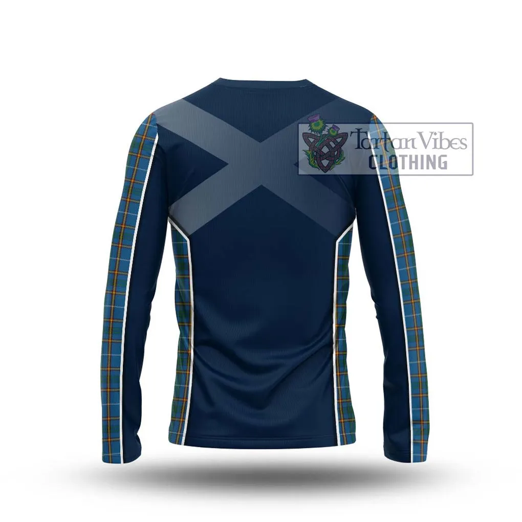 Bain Tartan Long Sleeve T-Shirt with Family Crest and Lion Rampant Vibes Sport Style