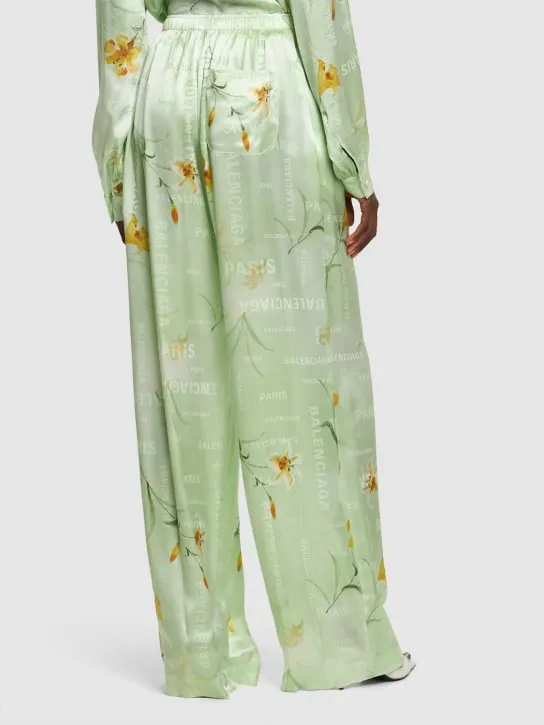 Balenciaga   Printed silk pajama pants 