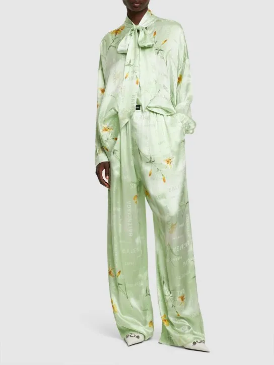 Balenciaga   Printed silk pajama pants 