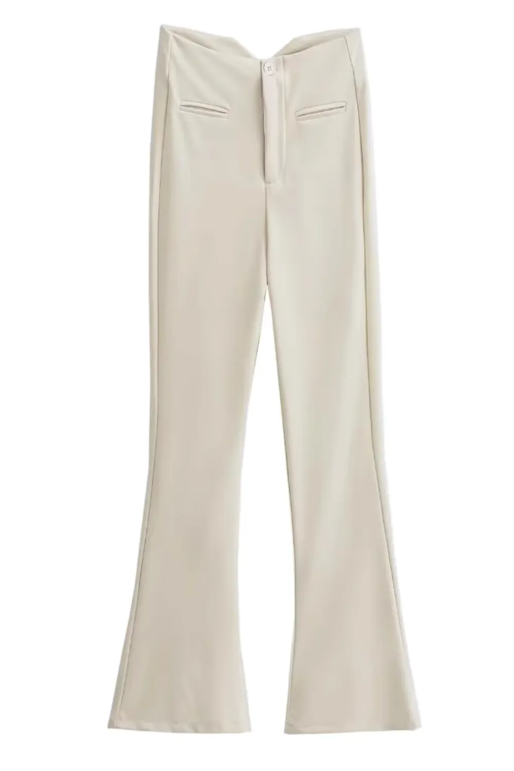 'Brielle' High-Waist Slit Flared Trousers (4 Colors)