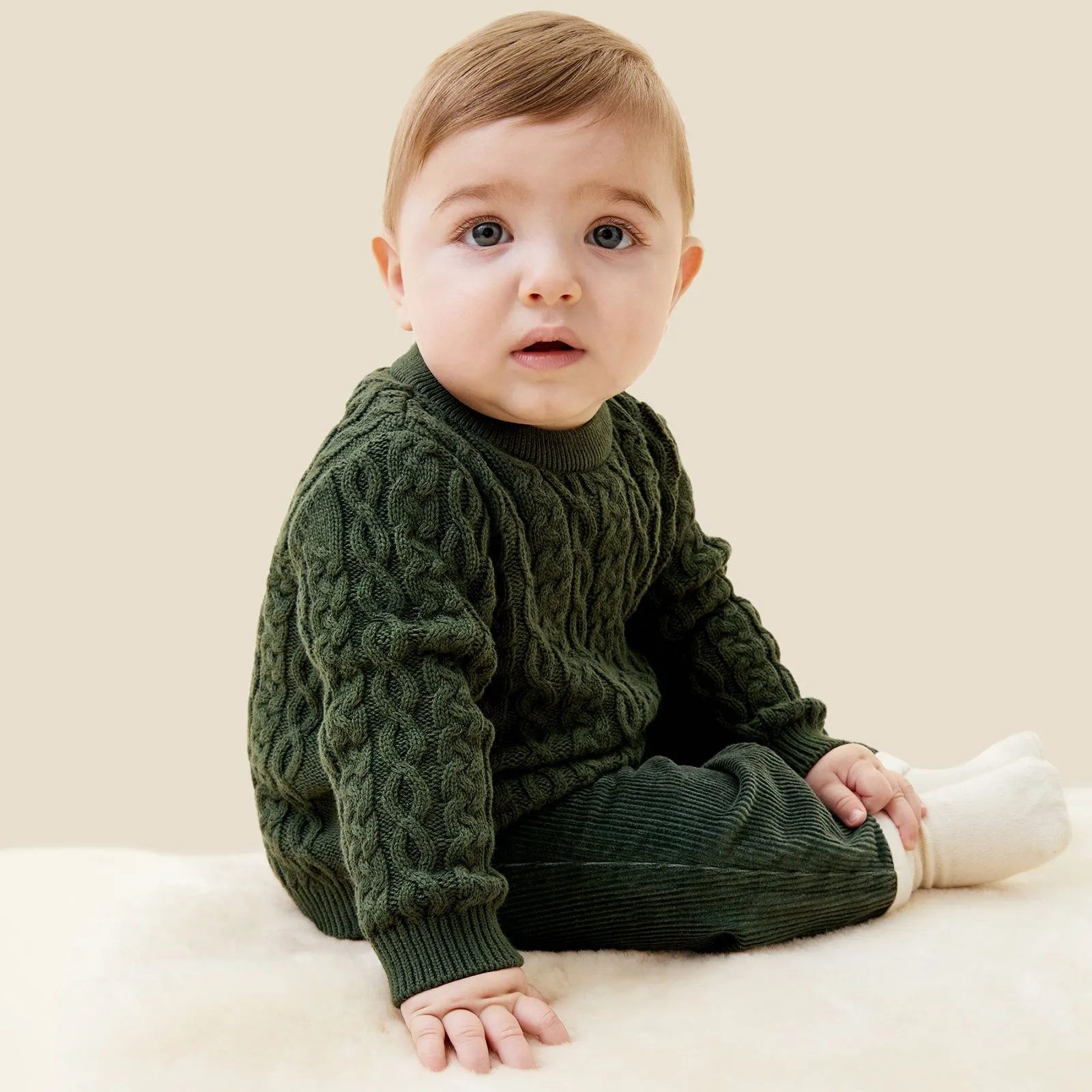 Cable Knit Jumper & Leggings Outfit