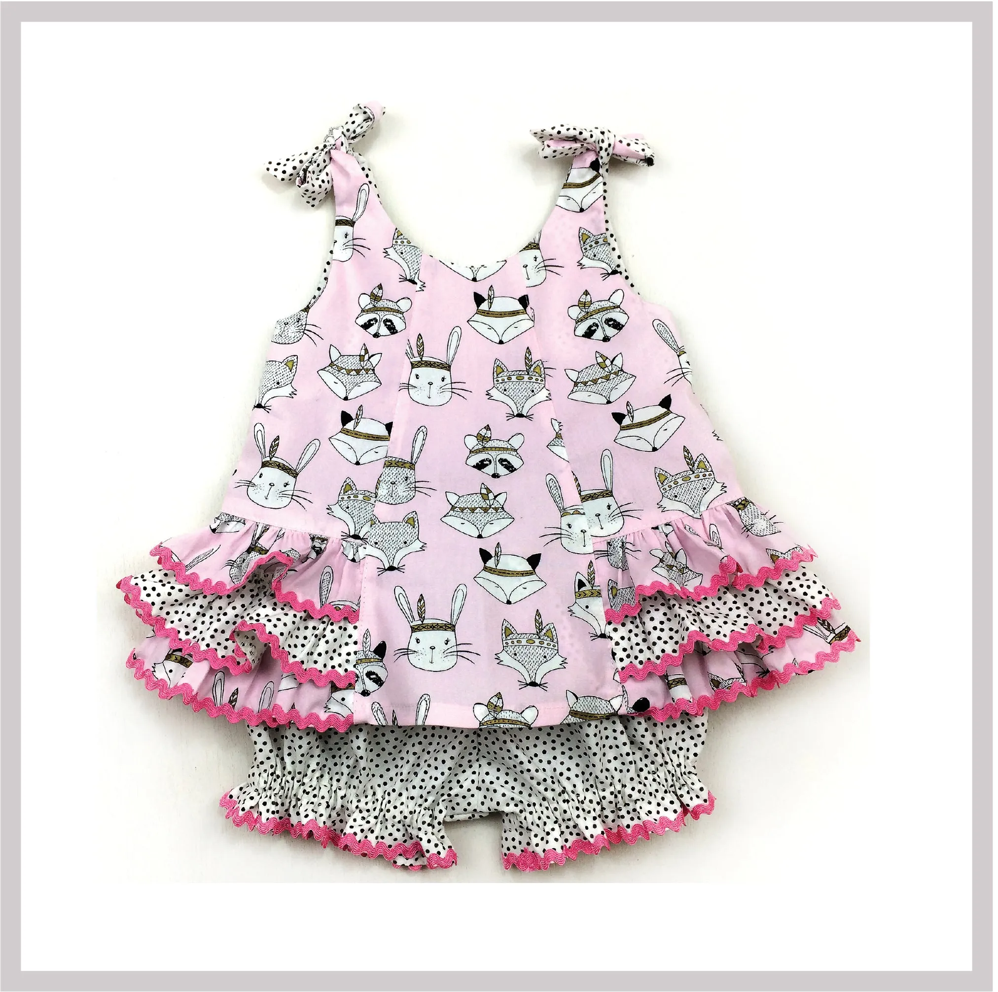 Dress & matching pants toddler sewing pattern SUNNY DRESS & BLOOMERS Sizes 6 months to 6 years