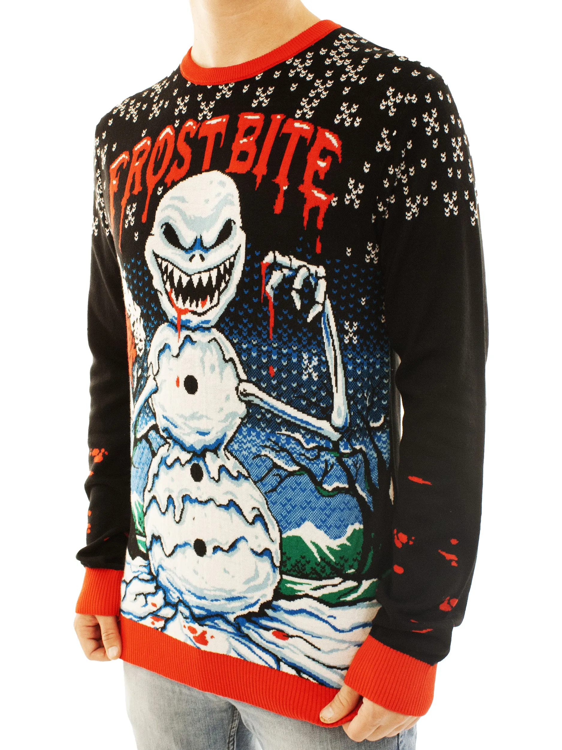 Frost Bite Snowman | Ugly Christmas Sweater For Men & Women | Unisex Sizing