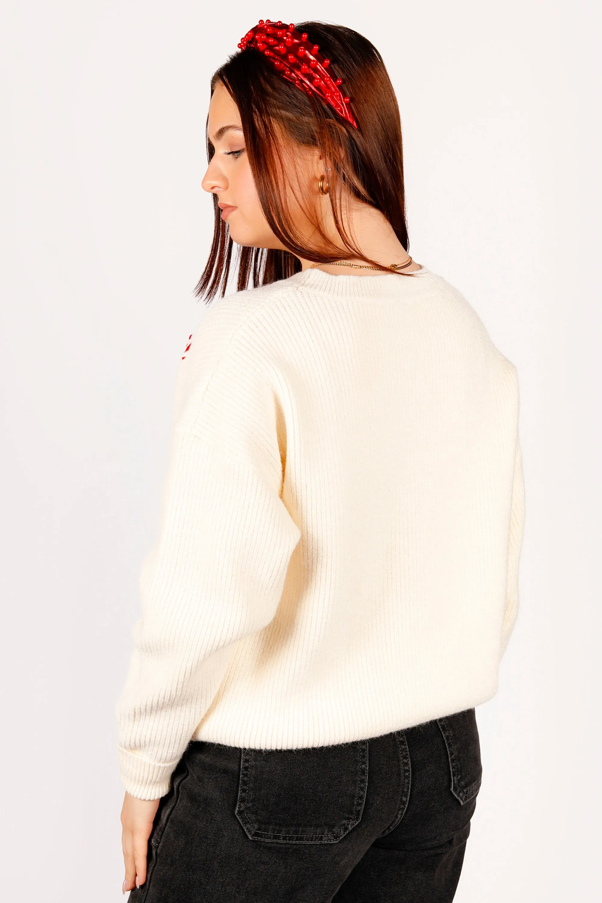 Ivory Candy Cane Sweater