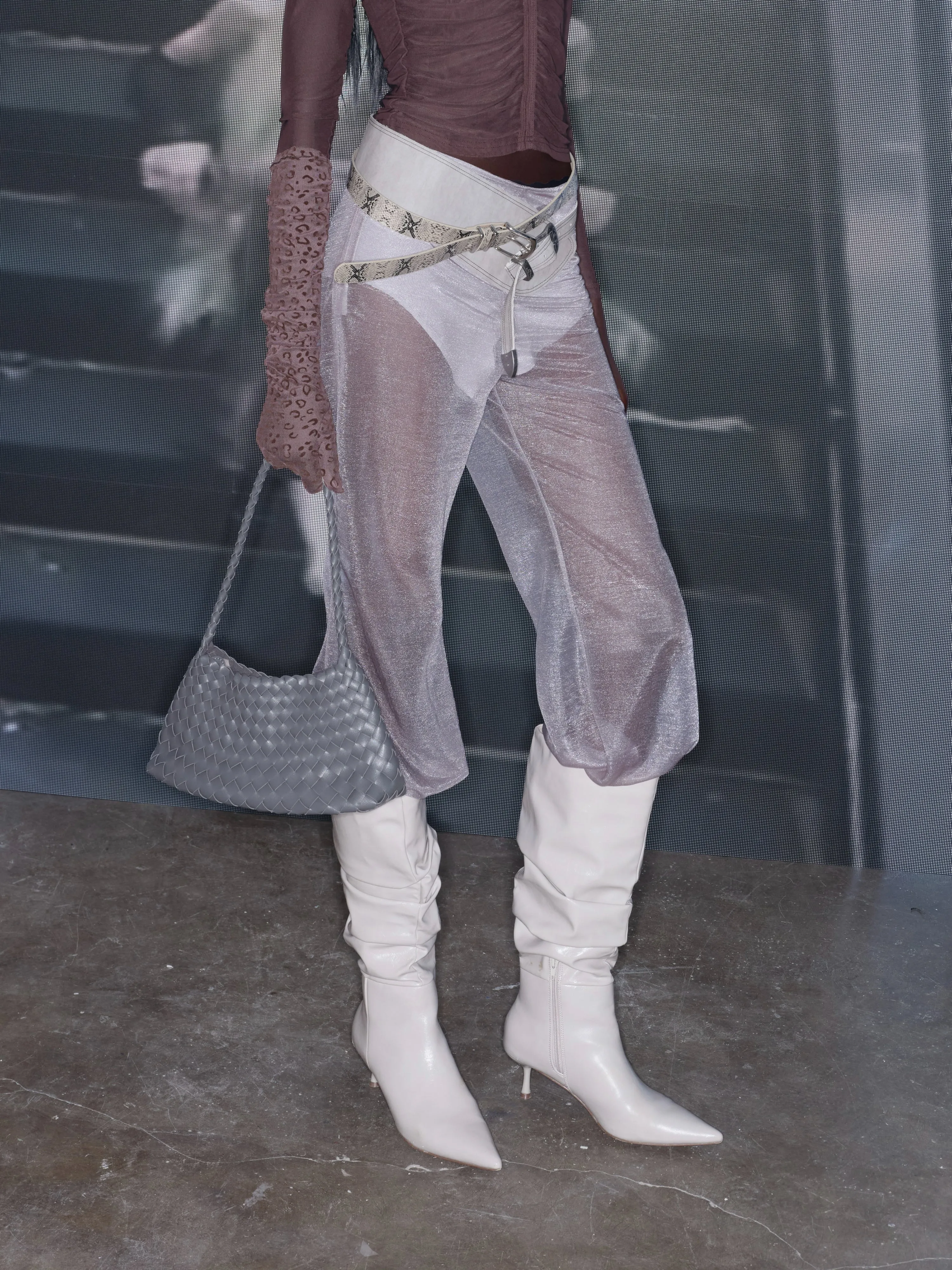 Sheer Casual Flared Pants