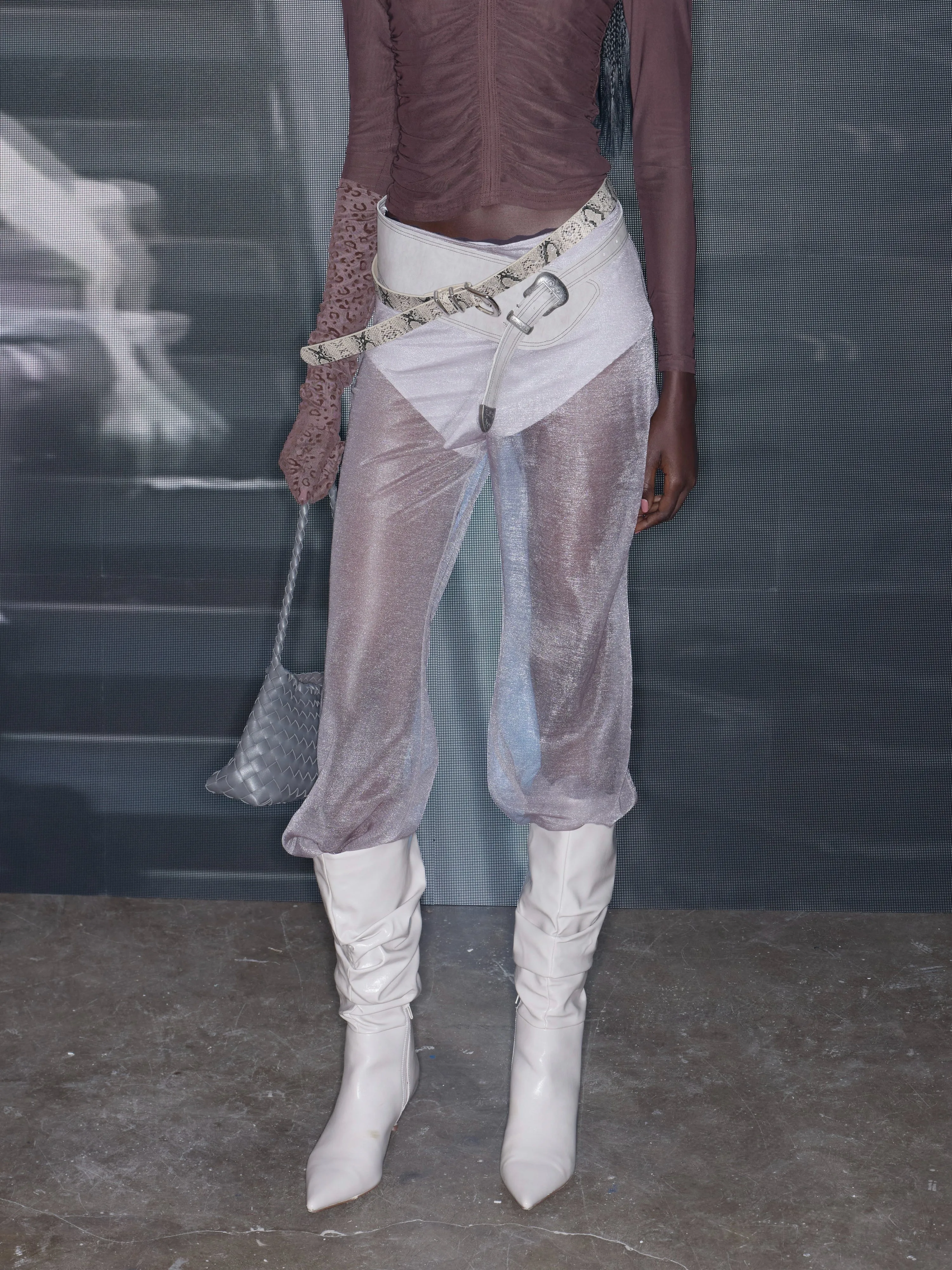 Sheer Casual Flared Pants