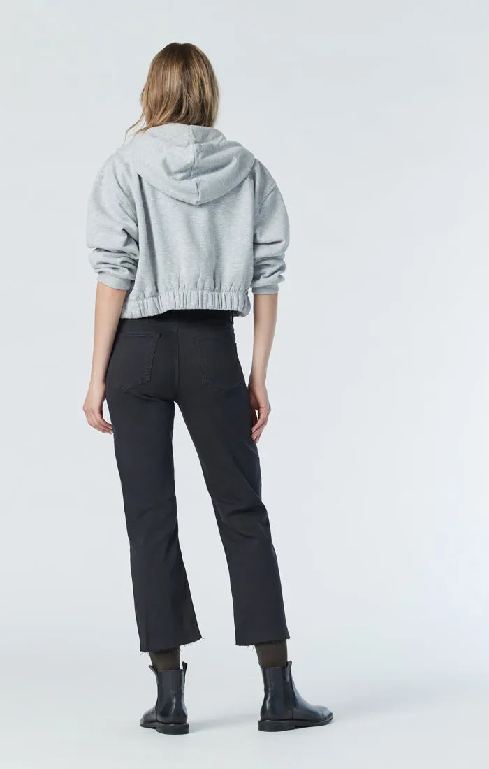 SHELIA FRONT POCKET STRAIGHT IN BLACK BEAUTY TWILL