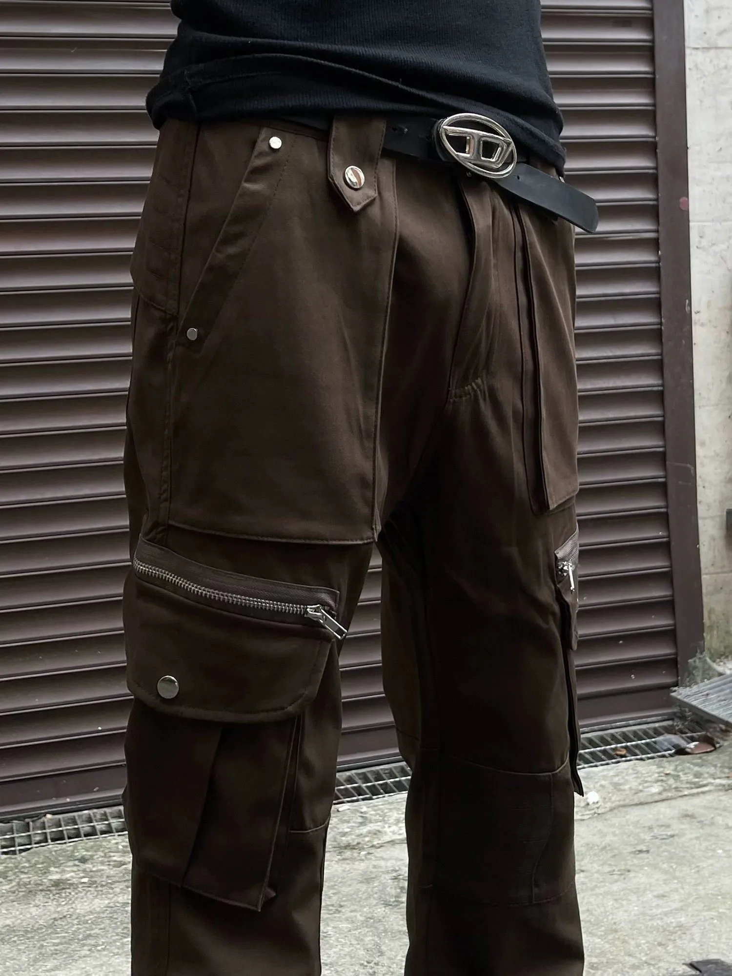 Straight Leg Flared Cargo Pants