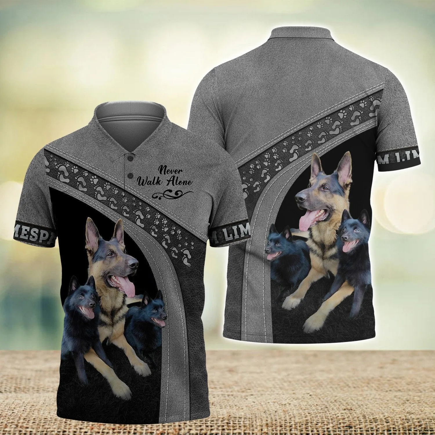 Vom Limespark Love Never Walk Alone Love 3D Full Print Shirts, Shirt For Dog Lovers, Dog Memorial Gifts for loss of Dog