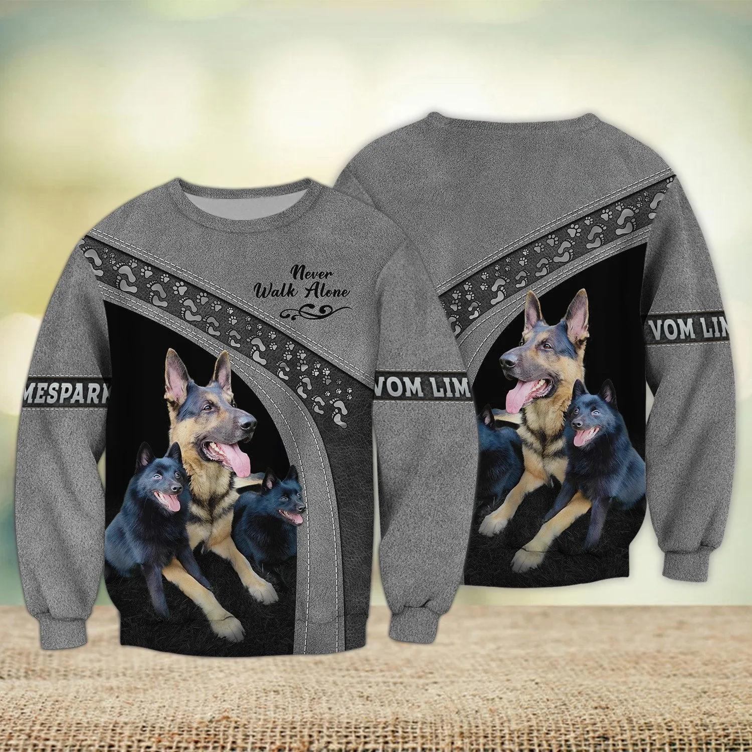 Vom Limespark Love Never Walk Alone Love 3D Full Print Shirts, Shirt For Dog Lovers, Dog Memorial Gifts for loss of Dog