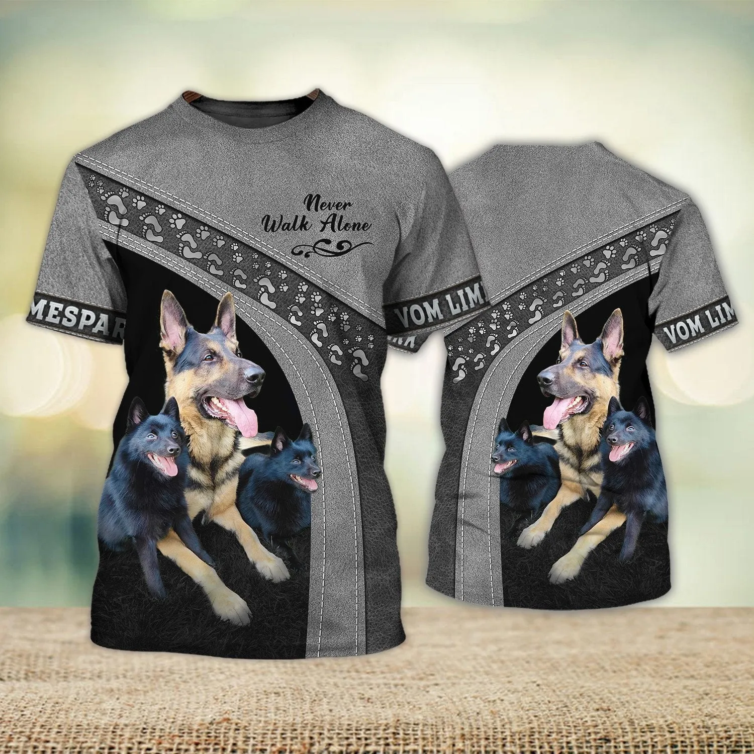 Vom Limespark Love Never Walk Alone Love 3D Full Print Shirts, Shirt For Dog Lovers, Dog Memorial Gifts for loss of Dog