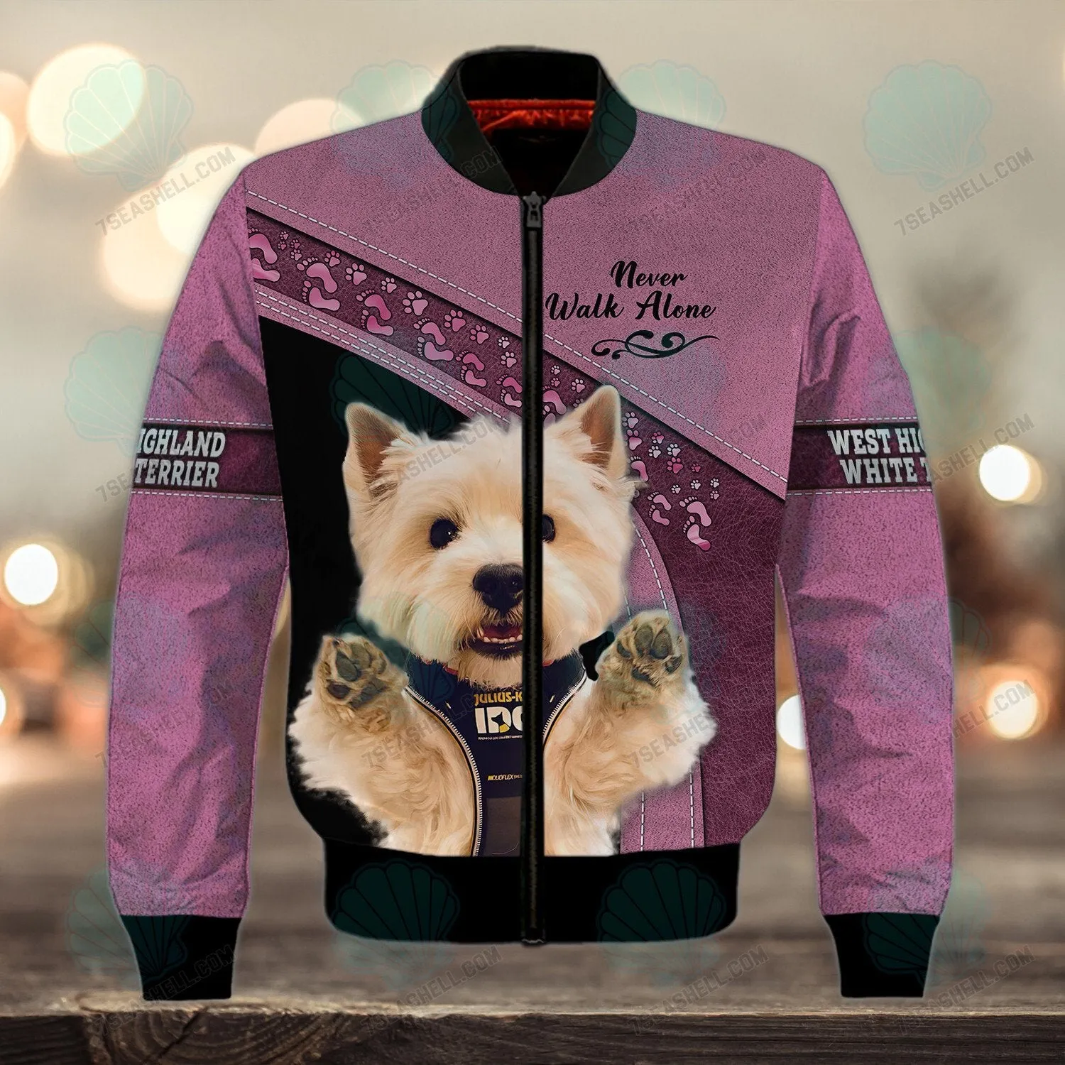 West Highland White Terrier Love Never Walk Alone 3D Full Print Christmas Shirts