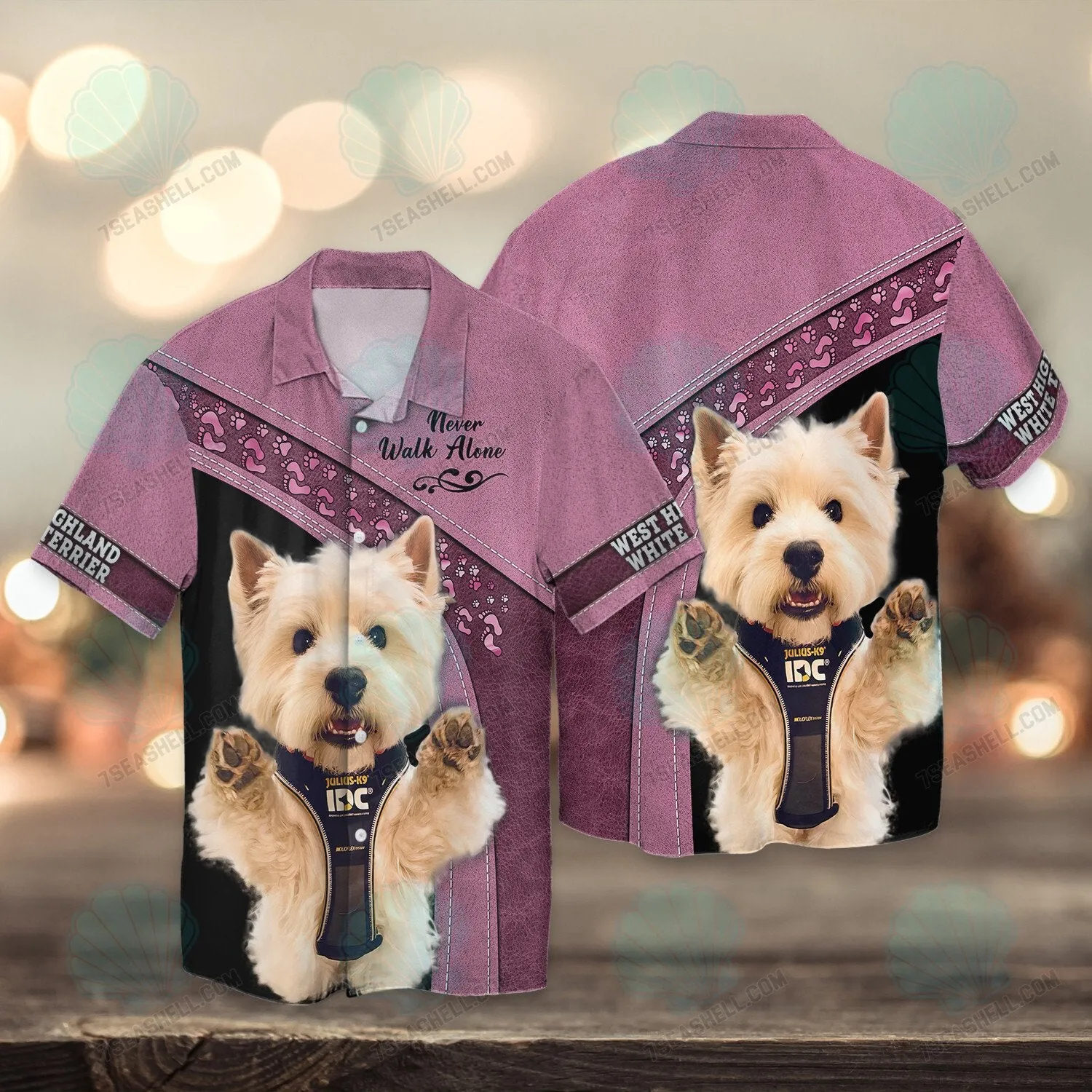 West Highland White Terrier Love Never Walk Alone 3D Full Print Christmas Shirts